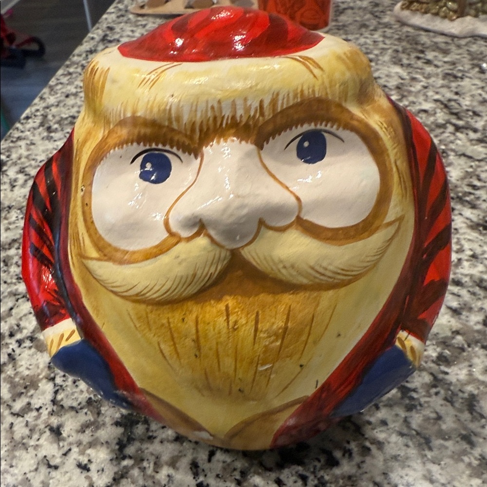 Hand painted vintage papier-mâché Santa clause.